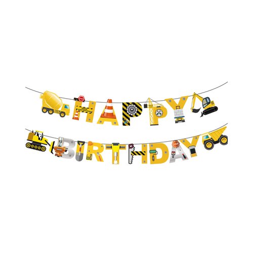 Elaliyi Construction Birthday Banner Construction Birthday Party Supplies Construction Birthday Party Supplies Banner for Boys Birthday Baby Shower Engineering Theme Party