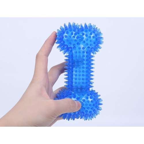 WIEZ Dog Bone Toys for Teeth Grinding,Teeth Cleaning and Grinding Dog Toy,Prevents Boredom Relieves Stress Dog Toy，Durable Dog Bones Squeaky Dog Chew Toy
