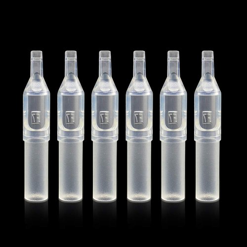 Disposable Tattoo Tips - Yuelong 100pcs 7F Disposable Clear Tattoo Tips Tubes 7 Magnum Tips/ 7 Flat Tips for Tattoo Needles Sterilize Tips Tattoo Supplies (7MF)