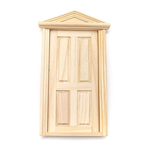 AUEAR, 1:12 Dollhouse Miniature Furniture Unpaint Wooden Doors for DIY Scene Doll Home Furniture Craft (4 Panel)