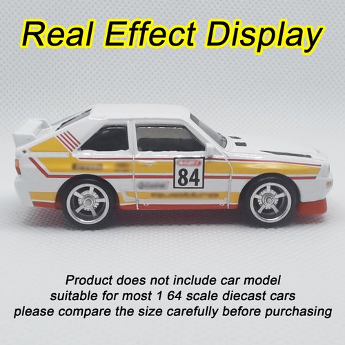 16 Set Wheels and Tires Kit Simulation 1/64 Model Modified Tire with Rubber Tires and Silver Hub Suitable for Adding Collection Value to 1/64 Model Cars