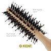 KENT Round Brush for Blow Drying, LPF4, Vented, FSC Certified Beech Wood, Natural Boar Bristle and Nylon, 8.75x1.75x0.6 inches, Black, Unisex, Short Fine Hair