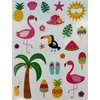 Beach Stickers for Arts and Crafts, Scrapbooking, Planner, Journal Stickers, Tropical Beach Stickers for Party Supplies, Summer Stickers for Kids Flamingos and Ice-Cream, 5 Sheets - 115 Pack