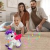 Dewhuh Musical Unicorn Baby Crawling Toys for 3 Years Old Girl Baby, Walking Interactive Action Infant Light up Toy,Tummy Time Toddle Development Learning Birthday Gift for 7 8 9 10 11 12 Month
