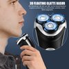 Electric Shaver for Men, MAX-T Quick Rechargeable Electric Razor Wet Dry Rotary Shaver with Pop Up Trimmer and LED Display, IPX7 100% Waterproof （8101 with Adapter Charger）