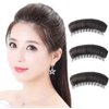 3Pcs Hair Volume Bump Inserts with Invisible False Hair Clips and Fluffy Pads - DIY Hairstyle Styling Tool Set for Women in Dark Brown