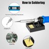 Soldering Iron Kit, 80W 110V LCD Digital Soldering Welding Iron Kit with Ceramic Heater, Portable Soldering Kit with 5pcs Tips, Stand, Solder Tube, Sponge, Solder Paste,for Metal,Electric, DIY