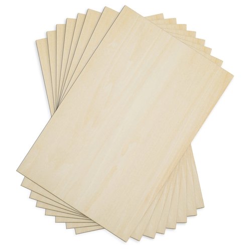 Unfinished Wood, 8 Pack Basswood Sheets for Crafts, Craft Wood Board for House Aircraft Ship Boat Arts and Crafts, School Projects, Wooden DIY Ornaments (12 x 8 x 1/16inch)