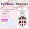 Wine Red Press on Nails Short Square SWEKKE Fake Nails Full Cover Fall False Nails with Nail Glue Red Solid Color Glossy Glue on Nails Acrylic Nails Artificial Nails for Women Girls 24Pcs