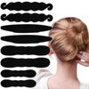 8Pcs Hair Bun Maker Lazy Hair Curler Bun Clips Magic Hair Styler Black Sponge French Deft Maker Flexible Chignon Donut Quick Twister Hair Styling Accessories for Women Girls