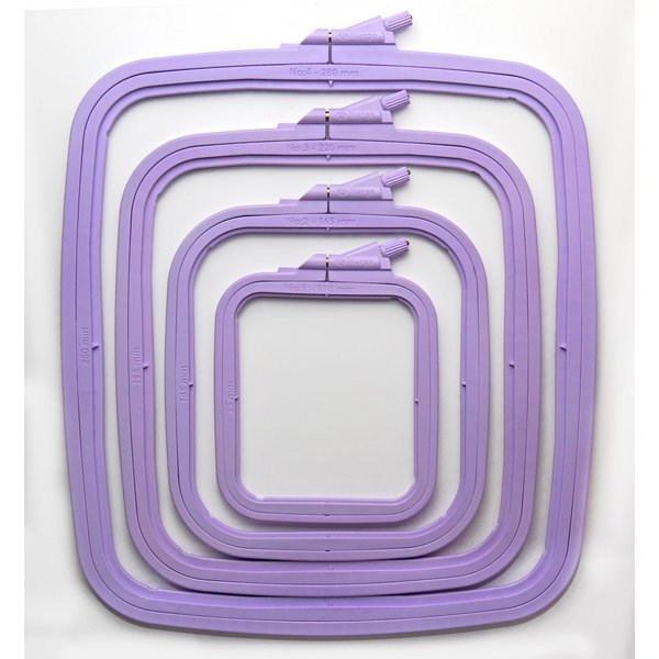 Nurge Lilac 4 Pcs Set Plastic Square Embroidery Hoop, Cross Stitch Hoops, Punch Needle Hoop , DIY Craft Sewing,ABS Plastic Embroidery Hoops