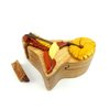 Hummingbird & Flower - All Natural Wood Intarsia Puzzle Box - Handcrafted with Secret Compartment