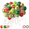 JTGILKFR 60PCS Christmas Balloons Red Green Gold Confetti Balloons Globos Navideños Xmas Balloons Supplies with Ribbons for Friendsmas Christmas Party Birthday Holiday Decorations