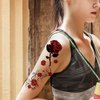 TAFLY Temporary Tattoos Red Rose Fake Tattoos Sticker for Women 5 Sheets