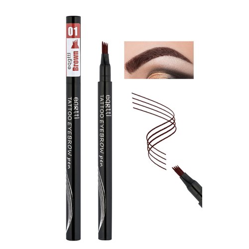 YUANLI Microblading Eyebrow Pen, Waterproof Eye Brow Pencils for Women With 4 Micro-Fork Tip, Liquid Brow Pencil, Smudge-Proof and Waterproof Eyebrow Pencil for Natural Hair-Like - Brow