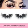 Wholesale 25mm Mink Lashes MIKIWI E02-5, Real Mink EyeLashes, Thick HandMade Full Strip Lashes, Crueltyl Free Fluffy Lash, Dramatic 3D Mink Lashes Bulk Pack-5