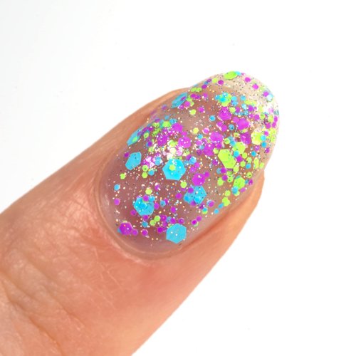 Orly Nail Polish 'Dancing Queen' Blue/Green/Purple Confetti Topper with Holographic Glitter
