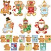 Christmas Ornaments DIY Art and Crafts for Kids - 28 Pack Make You Own Christmas Gingerbread Man Ornaments Hanging Pendants with Christmas Stickers for Xmas Tree Holiday Home Classroom Party Favors