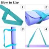 Tenalleys 1Pcs Light Blue Adjustable Yoga Mat Strap Multi-Purpose Straps Easy-Cinch Yoga Mat Sling for Carrying Training Equipment, 62inch (Yoga Mat Not Included)