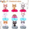 Chinco 9 Pcs Cat Party Centerpieces for Tables Cat Birthday Party Decorations Honeycomb Cat Party Supplies Cat Party Favor Table Decoration Cat Table Topper for Bridal Shower Wedding Birthday Party