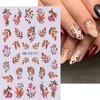 6 Sheet Fall Stickers Maple Leaves Self-Adhesive Nail Decals Flower Fallen Leaves Nail Art Stickers Butterfly Nail Supplies Nail Art Design Decoration Accessories Autumn Stickers for Women
