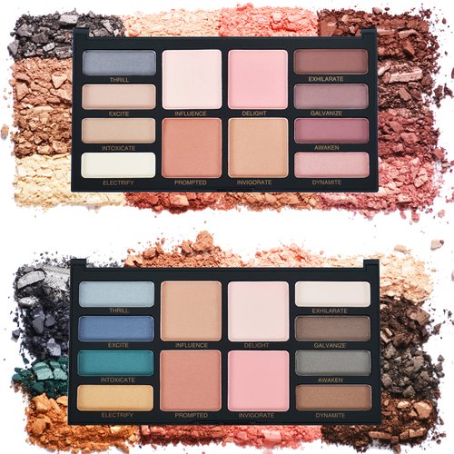 OBLHER B 2Pcs Makeup 8-Earth-Color Eyeshadow Palette Velvet Matte and Fine Pearls Combined with 1 Color Powder 2 Blush 1 Micro Coffee Face Highlighter Powder a Combination of Cold and Warm Colors