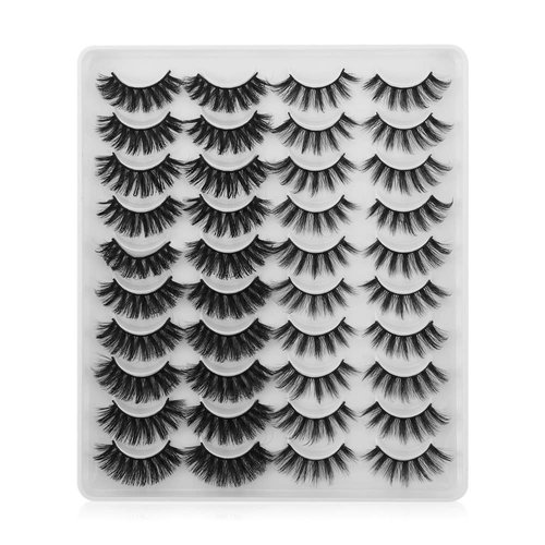 Andy's Orchids Mixed Styles 3D Faux Mink False Eyelashes Fluffy Dramatic Fake Eye Lashes Natural Long Lash Extensions Handmade Multilayer Strip Lashes 20 Pairs