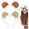 Auswalar 2 PCS Fur Ears Headband, Sheep Horn Hairband Lamb Hair Hoop Cute Animal Headwear Animal Costume Accessories for Christmas Birthday Cosplay