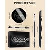 Eyebrow Gel Brow Pomade Set-2 in 1 Waterproof Tinted Brow Cream Gel Dark Brown & Clear Brow Setting Glue Wax,Filling & Shaping Tinted Brow Filler with Brow Brush Razor,Brow Color Makeup for Women-#04