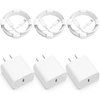 USB C Charger [MFi Certified] iPhone Charger Fast Charging 3Pack 20W Type C Wall Charger Block with 6FT USB C to Lightning Cable Compatible with for iPhone 14Pro/13 Pro/12 Pro Max/11/XS Max/XS/XR/X/8