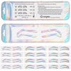 Airbrush Brows Shaping Guides Stickers, Rainbrow Eyebrow Tint Tape Stencils with High Arch/Medium Arch/Flat Brow Options (D-24Pairs per bag)