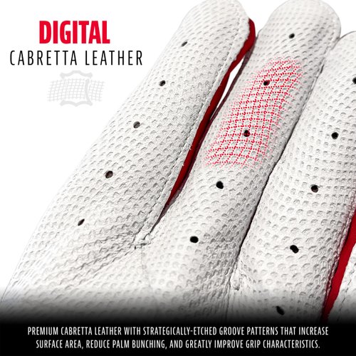 Franklin Sports MLB CFX Pro Baseball Batting Gloves - Red/Pearl - Adult Small