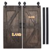 iLAND Dollhouse Accessories of Wooden Dollhouse Door on 1:12 Scale, 2pcs Miniature Doors of Sliding Barn Doors