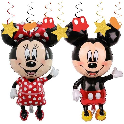 BWW 2 Pack 45inch Giant Jumbo Size Cartoon Airwalker Balloons Micke Minni Character Foil Balloons for Kids Birthday Party Decoration Supplies