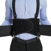 NeoTech Care Lumbar Brace with Removable Pants Clips & Detachable Suspenders - Back Support Belt - Adjustable, Light, Breathable - Shoulder Holsters - Work, Posture - Black (Size XL)