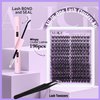 ALICE Cluster Eyelash Extension Kit Natural Wispy Lash Clusters Kit DIY Lash Extension Kit Fluffy 196pcs 10-18mm Individual Lashes with Mix 4-7mm of Lash Band Lash Glue Lash Twezeers