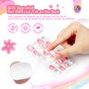 SAVILAND Press on Nails for Kids 168PCS: Kids Press on Nails for Girls Colorful Patterns Kids Fake Nails Strong Adhesion Short Square False Nails Acrylic Nails Nail Art Gifts 8-12 Years Old Manicure