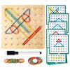 HEELWIRE Wooden Geoboard,Montessori Toy,Graphical Mathematical Education Toy for Kids with Pattern Cards and Rubber Bands to Figures and Shapes, Brain Teaser STEM Toy Geo Board (6 * 6 * 0.6 in)