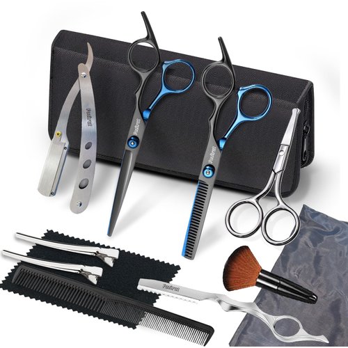 Hair Cutting Scissors Barber Shears Kit, Fozirut Professional Hair Trimming Scissors Thinning Shears Set, Salon Hairdresser Scissors Blending Shears Haircut Kit, Barber Accessories Haircutting Tools
