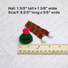 Miniature Snowman Hat Scarf, Christmas Knit Hat Scarf, Dollhouse Elf Santa Hat Scarf, for Snowman, Dollhouse, Fairy Garden, Elf Props, DIY Supplies (Green (4 Hats and 4 Scarfs))