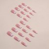 DANMANR Square Fake French Nails False Long Nails Full Cover Acrylic Long Fake Nails for Women and Girls 24PCS (Color 16)