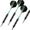 sanfeng Professional Soft Tip Darts Set 20 Grams W/ 50 O-Rings- 30 Darts Plastic Tip + Green Aluminum Shafts + 6 Standard Flights + Portable Case for Electronic Dart Board