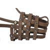 Leather Mesh Basket Secure Dog Muzzle #143 Brown - German Shepherd, Labrador, Husky, Retriever (Circumference 11.5", Snout Length 4.25")
