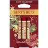 Burt's Bees Kissable Color Holiday Gift Set, 3 Lip Shimmers in Festive Gift Box, Warm Collection in Peony, Fig and Rhubarb