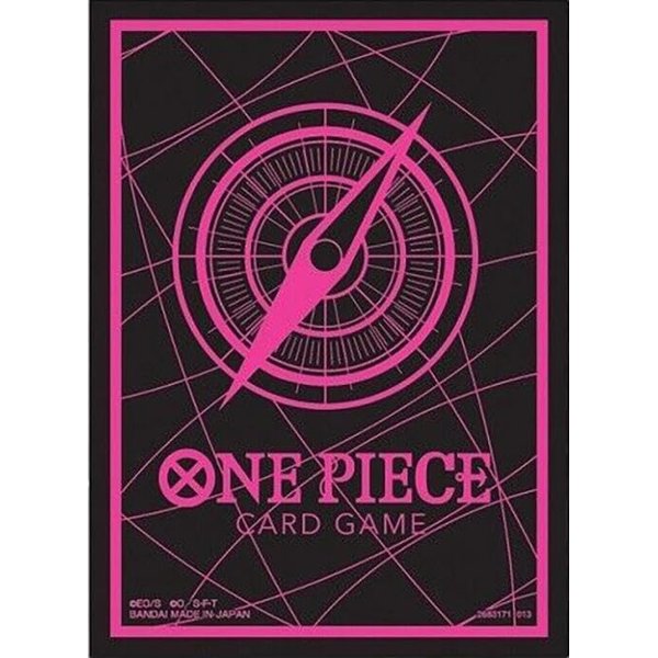 for One Piece 70 ct Standard Size Card Sleeves Deck Protectors One Piece Card Back Black X Pink