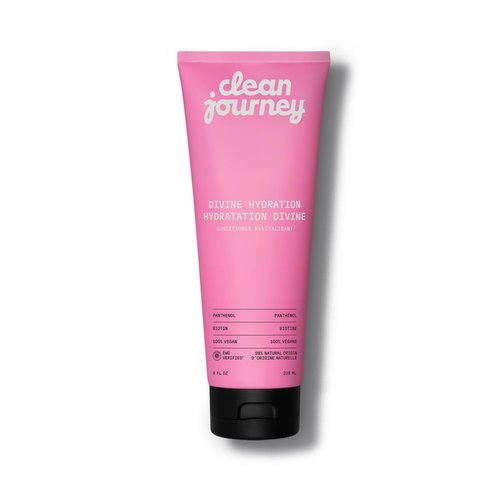 cleanjourney Divine Hydration Hair Conditioner, EWG Verified, Infused with Panthenol and Biotin, For Dry, Brittle Hair, Clean Ingredients, Vegan, Tropical Scent, 8 Fl Oz