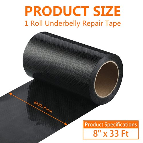Rvhouse Underbelly RV Tape 8” x 33Ft Premium Belly Material Waterproof Wearing Resistant Repair Fabric Tape for Belly Tears Holes Cuts of Motorhome Trailer RV Camper (UT20310B1)