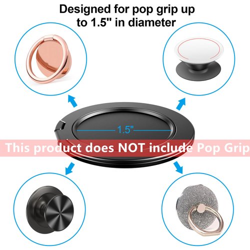 Magnetic Phone Ring Holder for Mag-Safe,Compatible iPhone 16 Pro Max 15/14/13/12 Series,Android(Comes with 1 Magnetic Ring) Adapt to pop-Socket（Black）