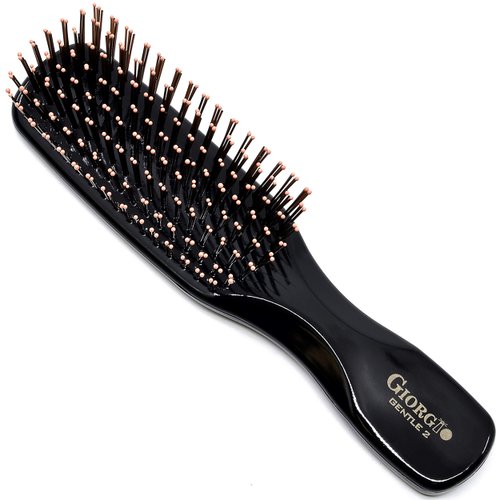 Giorgio Gentle Mini Hair Brush for Men - Dual Length Bristles for Fine and Thick Hair, Scalp Massager, Detangler, and Travel Brush