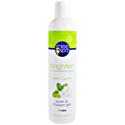 Miss Spa, Brighten, Bath & Shower Gel, Jasmine & Green Tea, 10 fl oz (295 ml)